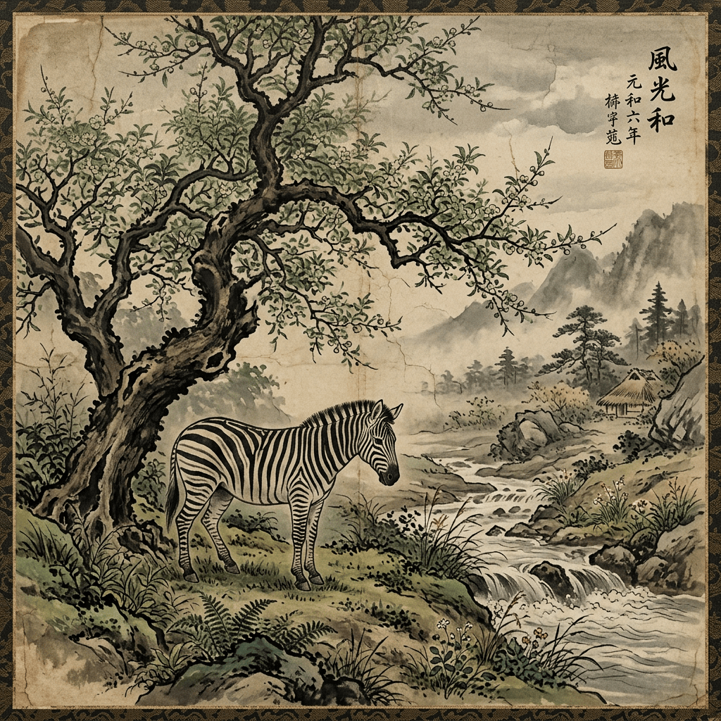 Zebra resting beneath a shady tree